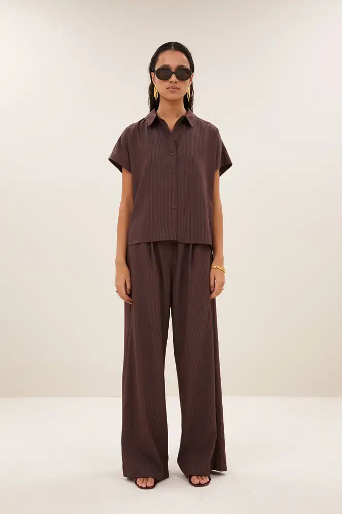 By-Bar Barley Tannin Stripe Blouse