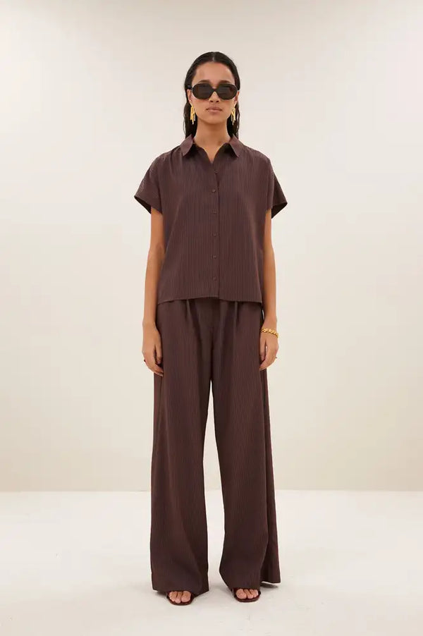 By-Bar Barley Tannin Stripe Blouse
