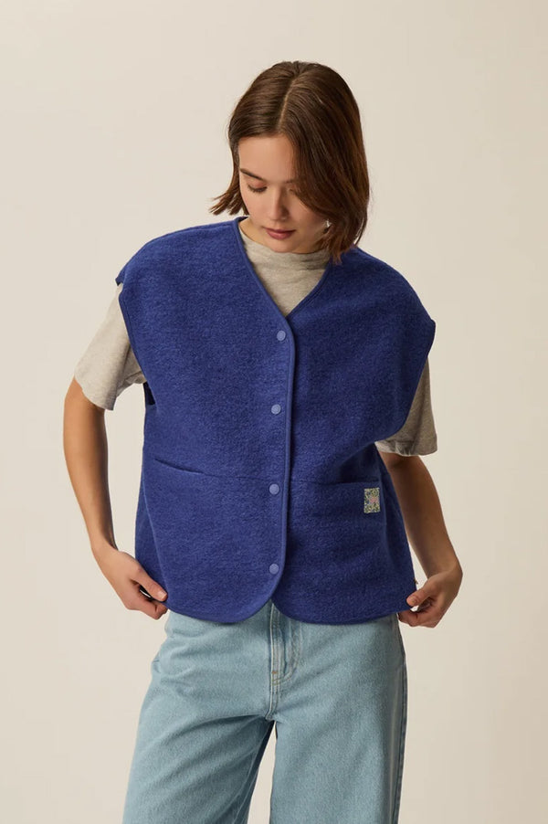Des Petits Hauts Gaelle Indigo Sleeveless Vest - The Mercantile London