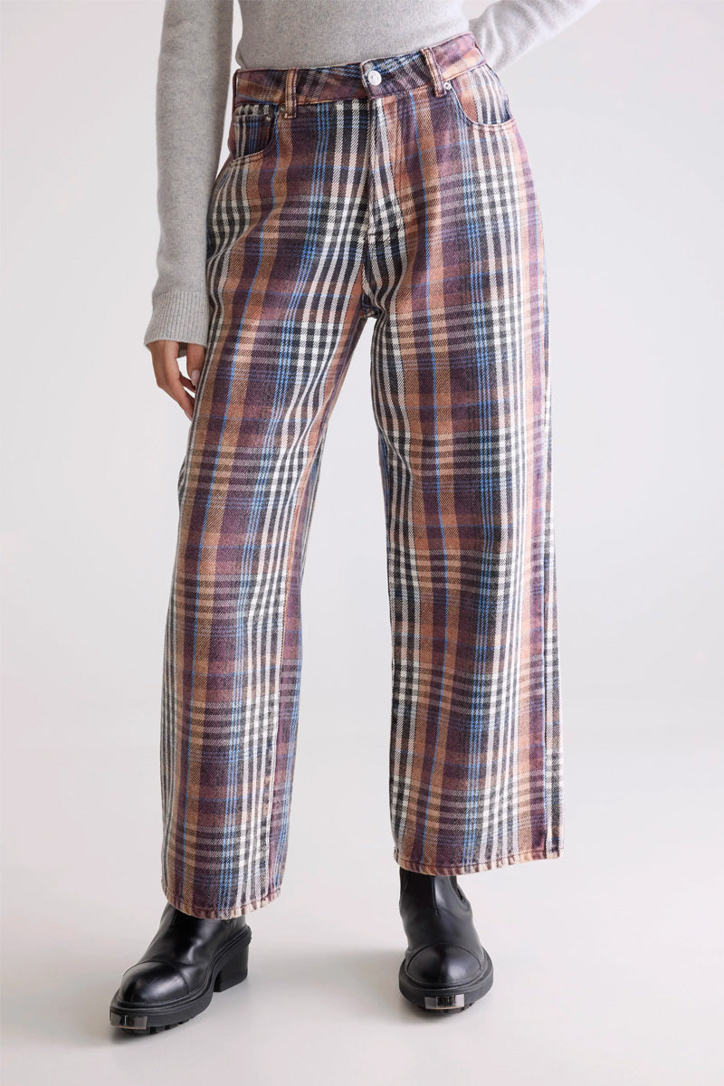 Bellerose Paty Check A Wide Jeans - The Mercantile London