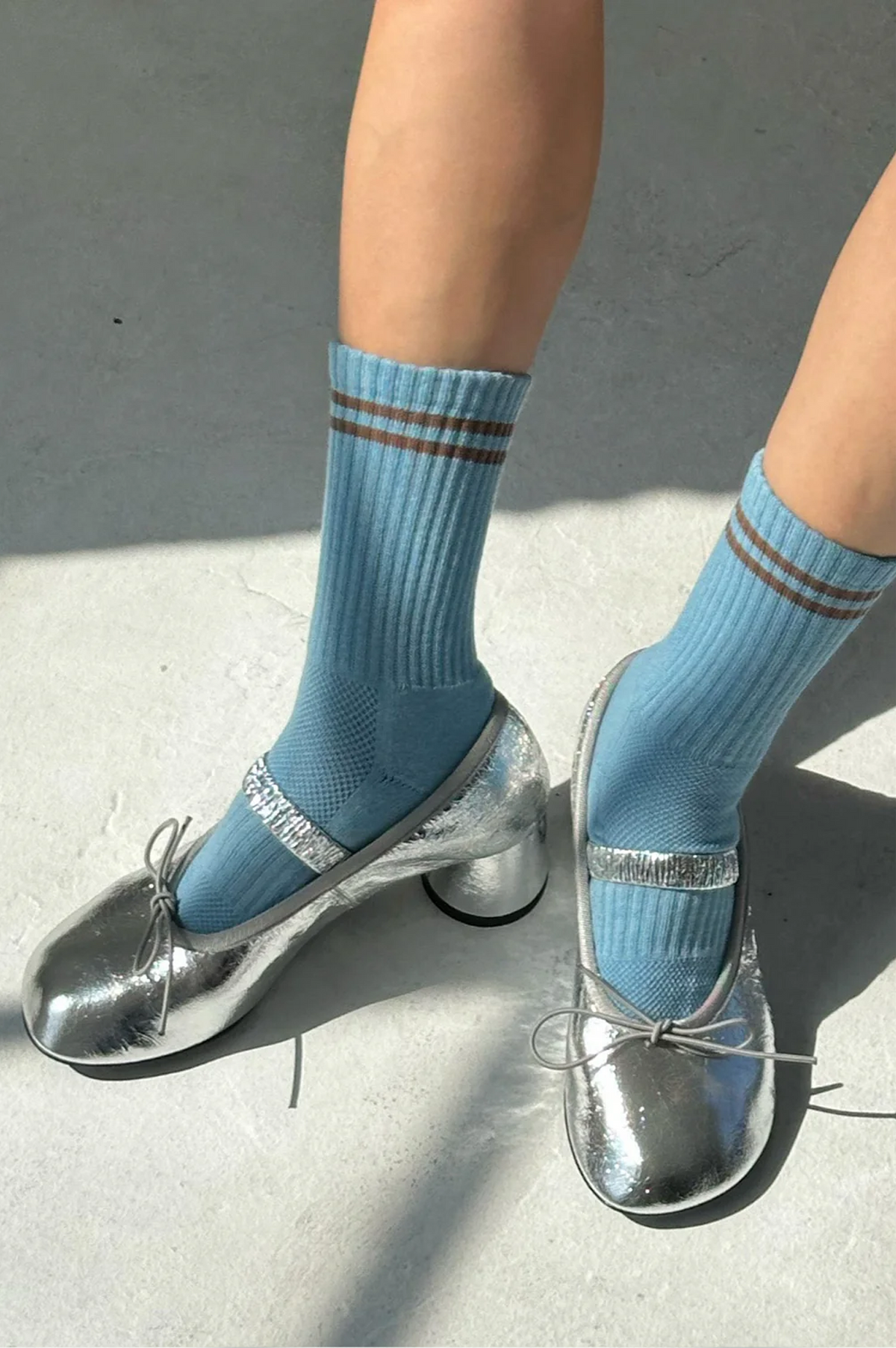 Le Bon Shoppe Boyfriend Powder Blue Socks - The Mercantile London