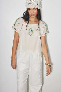 Louizon Wish Ecru Embroidered Blouse - The Mercantile London