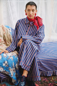 Habiba Marmie Japan Blue Quilted Stripe Jacket