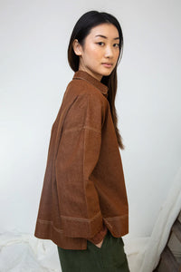 Beaumont Organic Dylan Bark Brown Overshirt - The Mercantile London