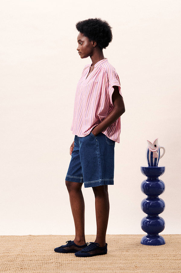 FRNCH Bonaia Rose Stripe Blouse - The Mercantile London