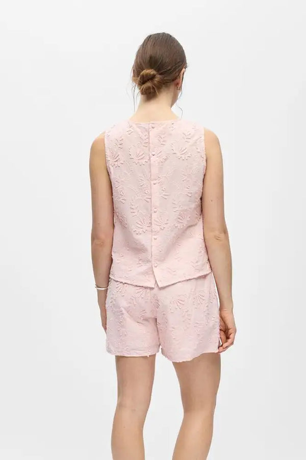 Object Mya Pale Lilac Embroidered Top - The Mercantile London