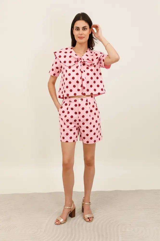 Daphne Marie Rose Pink Polka Dot Shorts