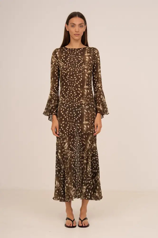 Carmen Says Jester Bambi Noir Print Dress - The Mercantile London