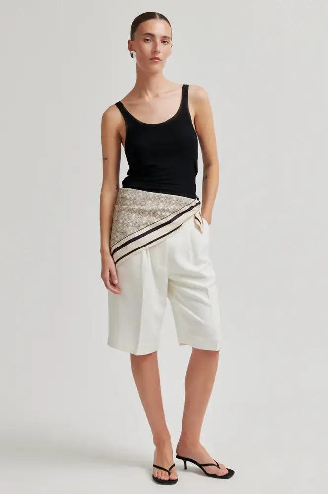 Second Female Lino White Alyssum Shorts - The Mercantile London