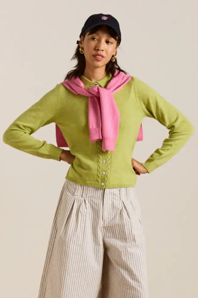 Damson Madder Voula Lime Cardigan - The Mercantile London