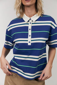 Lolly's Laundry Ulma Blue Stripe Polo T-Shirt