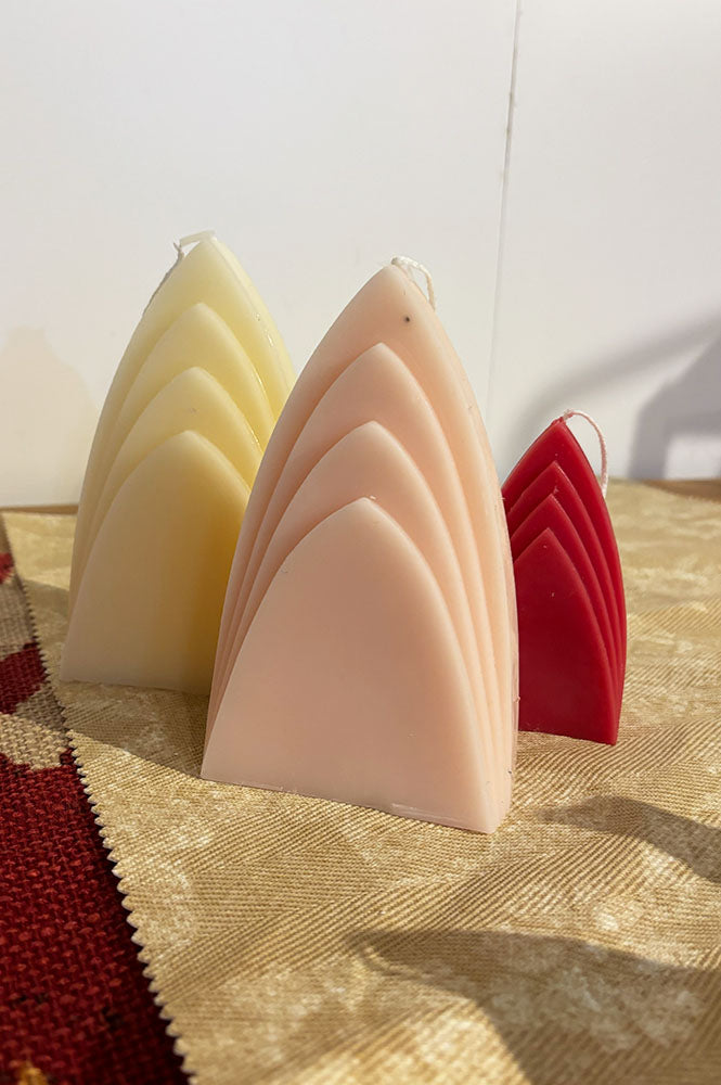 Sanne Hop Beeswax Blush Pink Arch Candle - The Mercantile London