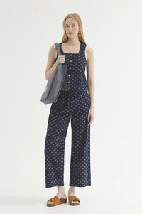 Nice Things Navy Dots Print Trousers - The Mercantile London