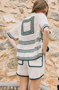 Indi & Cold Black & White Crochet Shirt - The Mercantile London