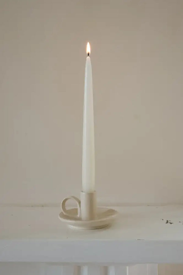 Wee Willy Winkee Cream Ridged Candle Holder - The Mercantile London