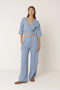 Indi & Cold Blue Gingham Blouse - The Mercantile London