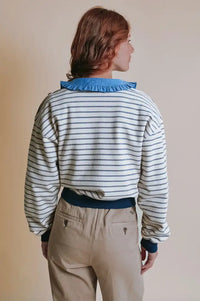 Emile Et Ida Elliot Navy Pinstripe Sweatshirt