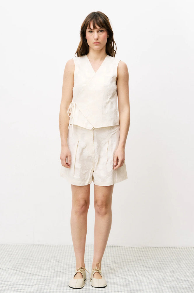FRNCH Novalie Cream Shorts - The Mercantile London