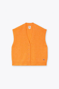A.P Ginia Orange Knitted Sleeveless Vest - The Mercantile London