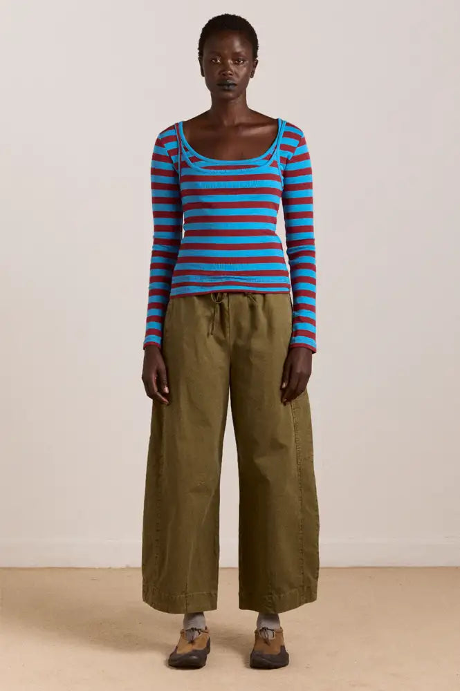 Damson Madder Felix Olive Twill Trousers