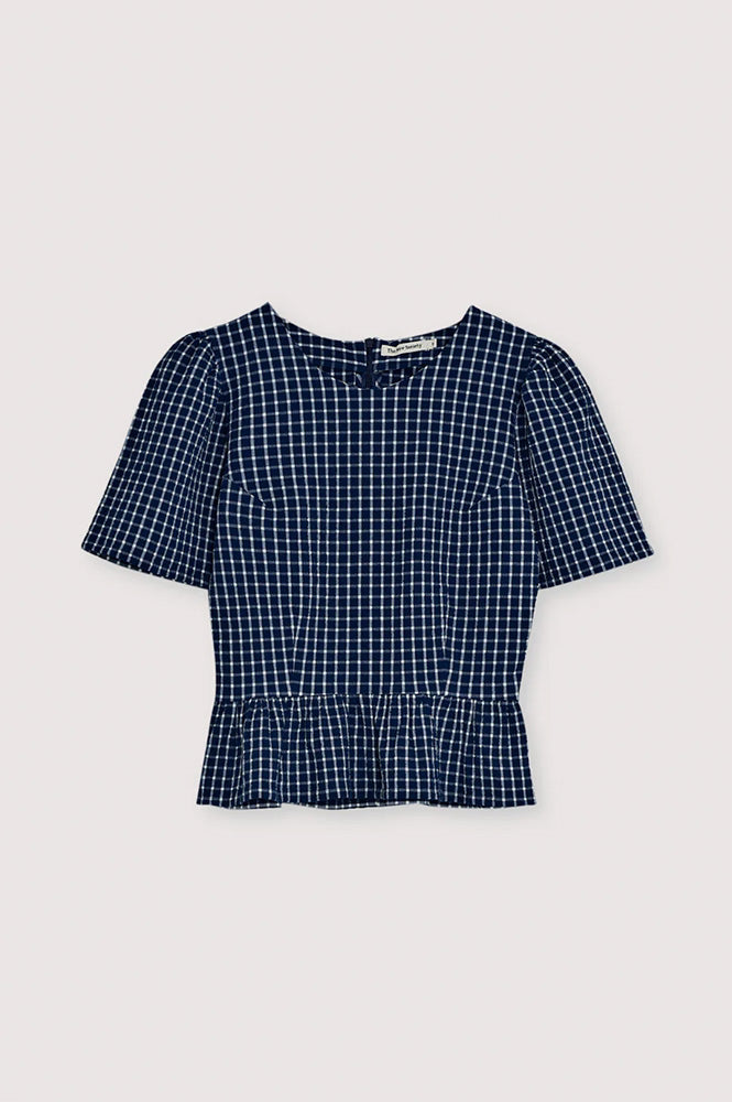 The New Society Jasmine Blue Check Top - The Mercantile London