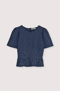 The New Society Jasmine Blue Check Top - The Mercantile London