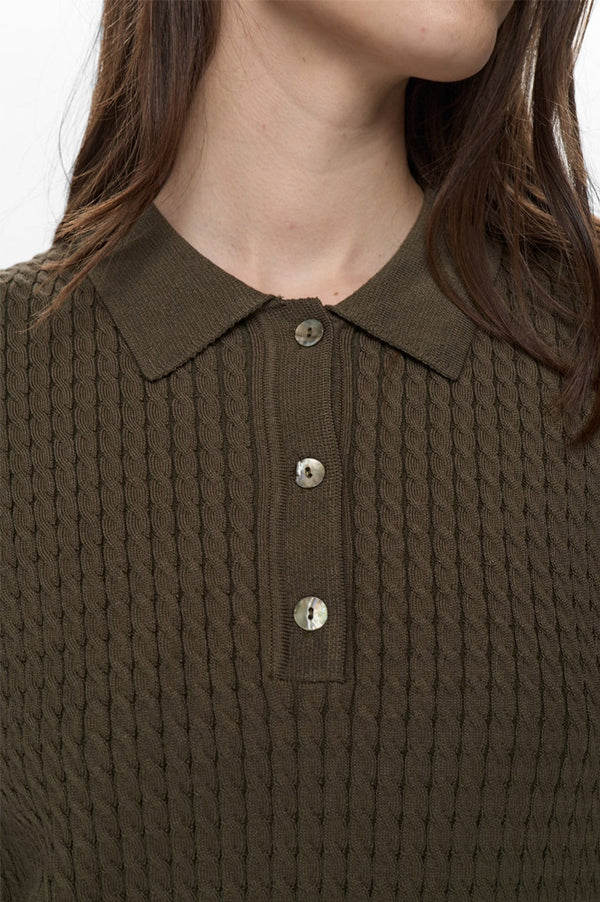 Numph Alette Sea Moss Polo Top