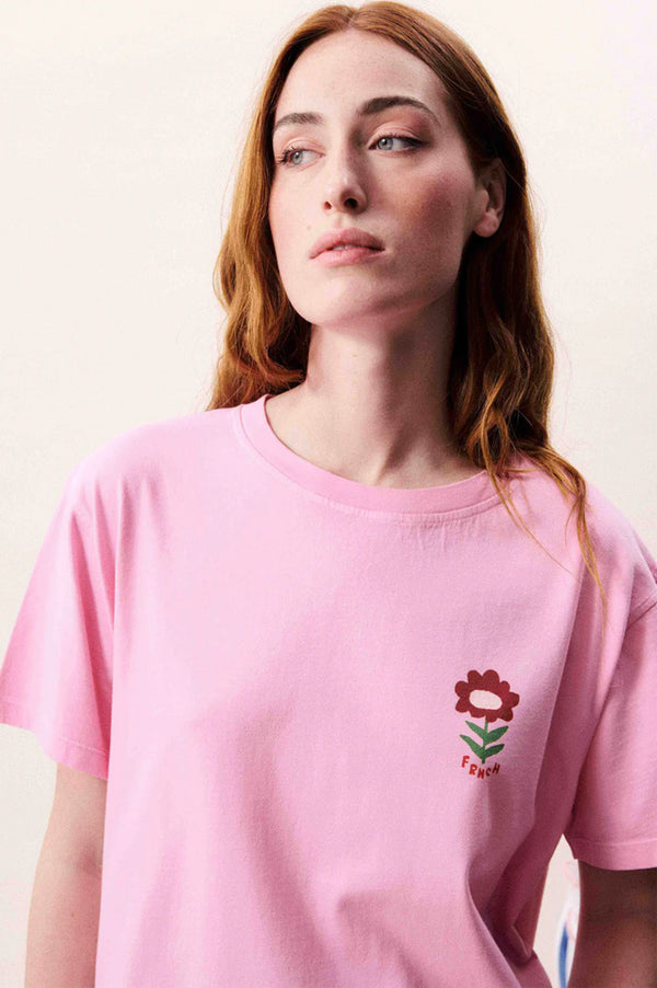 FRNCH Nymphaea Pink T-Shirt - The Mercantile London