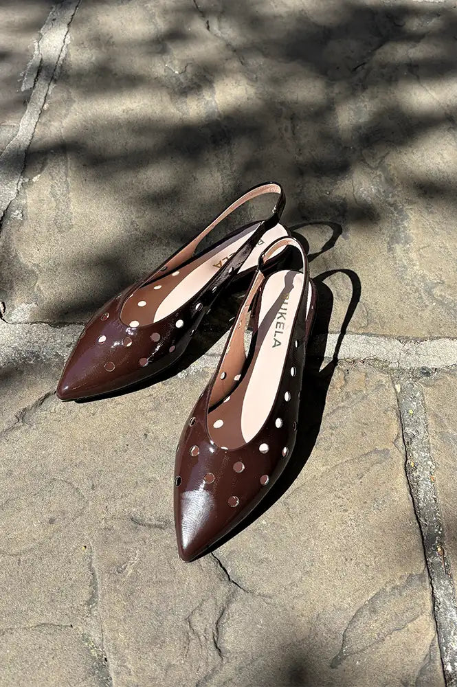 Bukela Cara Naplak Espresso Slingback Sandals - The Mercantile London