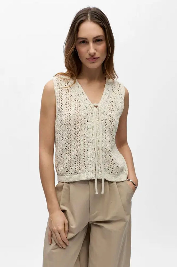 Object Jolin Birch Knitted Vest Top - The Mercantile London