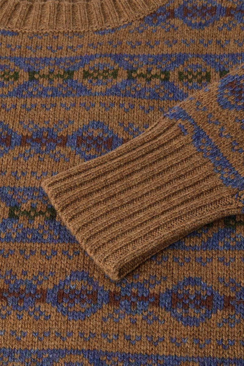 Soeur Gipsy Camel And Violet Jacquard Jumper - The Mercantile London