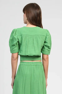 An'ge Sadouma Green Twisted Top - The Mercantile London