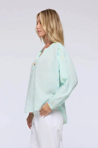 Charlie Joe Adua Aqua Embroidered Blouse - The Mercantile London