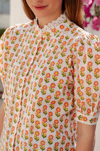 Pink City Prints Vera Pink Floret Blouse - The Mercantile London