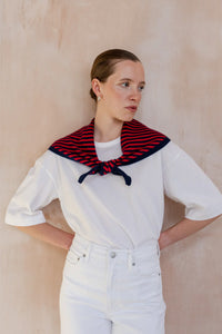 TBCo Navy & Red Stripe Triangle Scarf
