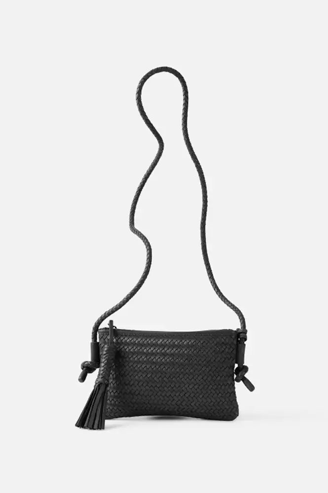 Biba Perkins Black Braided Crossbody Bag