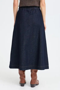 Fransa Leslie Dark Blue Denim Skirt