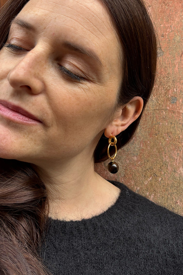 Shyla Layla Smoky Ball Earrings - The Mercantile London