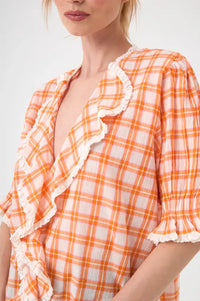 Chicosoleil Miro Bloom Check Ruffle Blouse - The Mercantile London