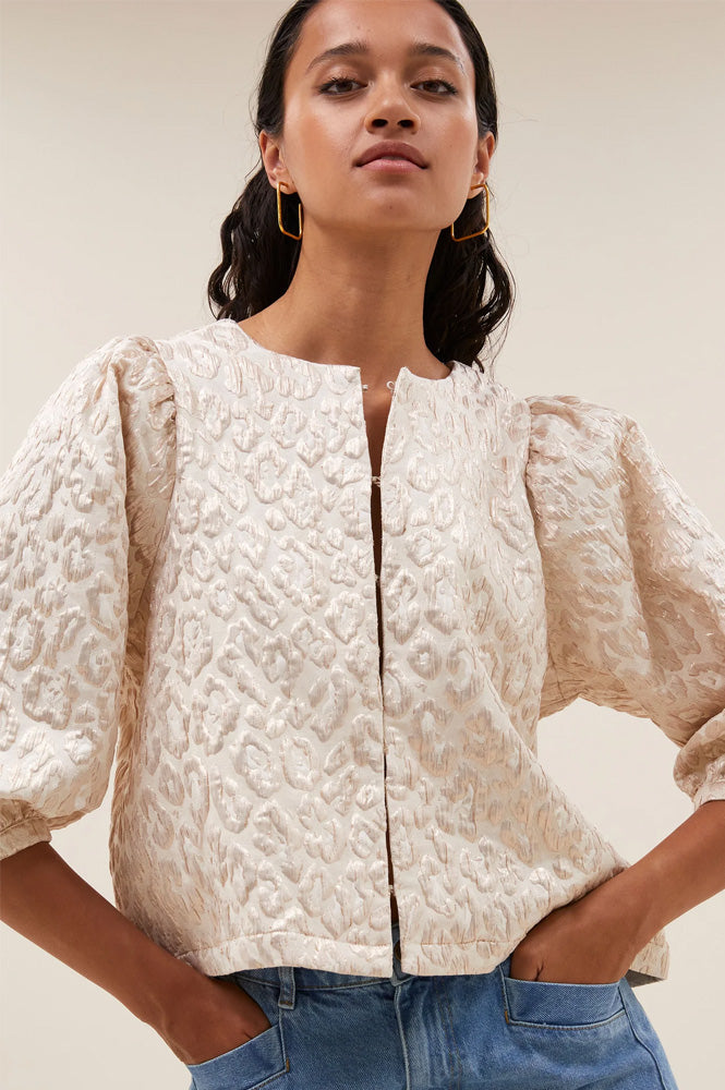 By-Bar Mauri Champagne Cheetah Blouse