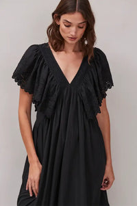 Faune Camelia Black Dress - The Mercantile London