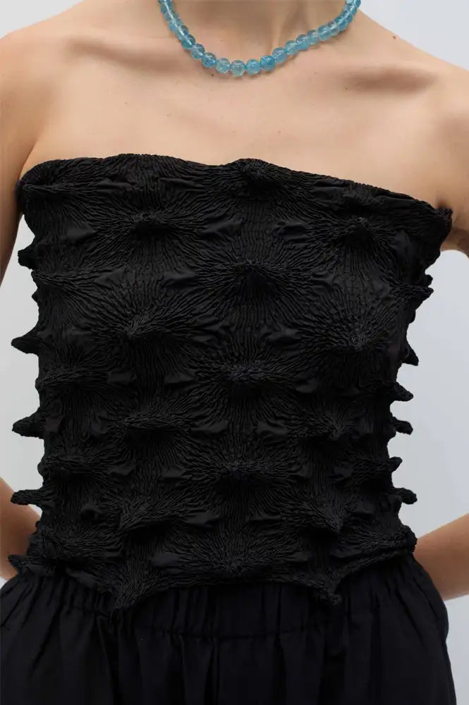 Rita Row Isolde Black 3D Ruched Top - The Mercantile London