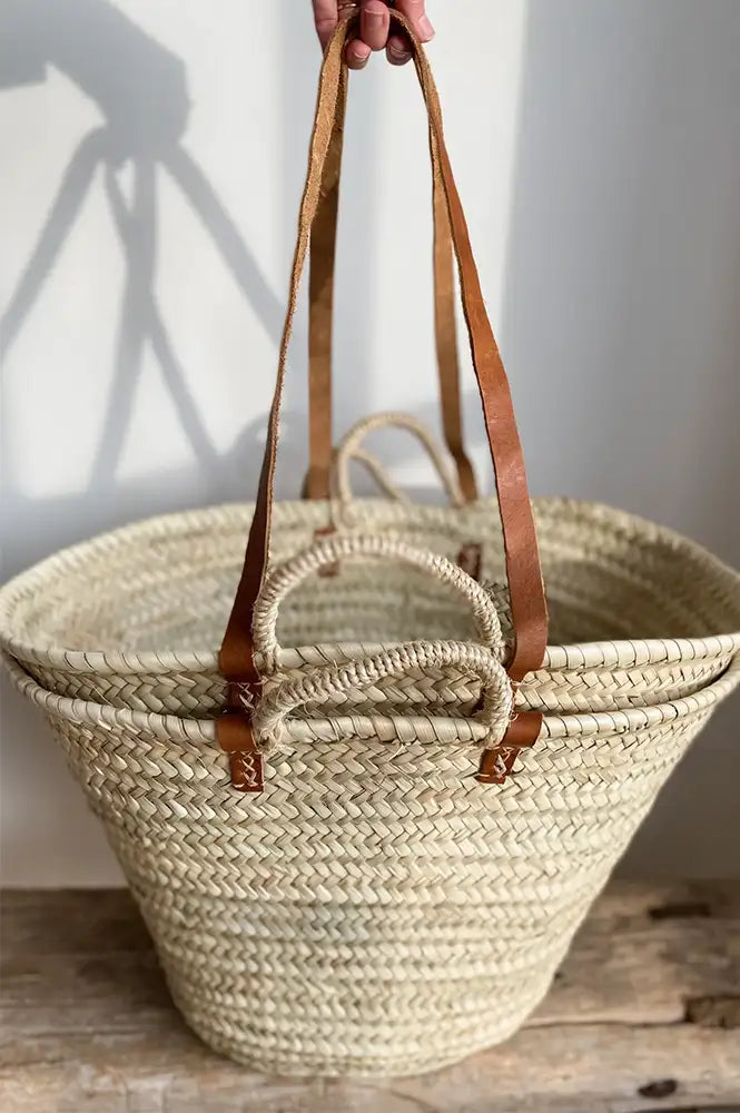 Mikwi French Double Strap Classic Market Basket Bag