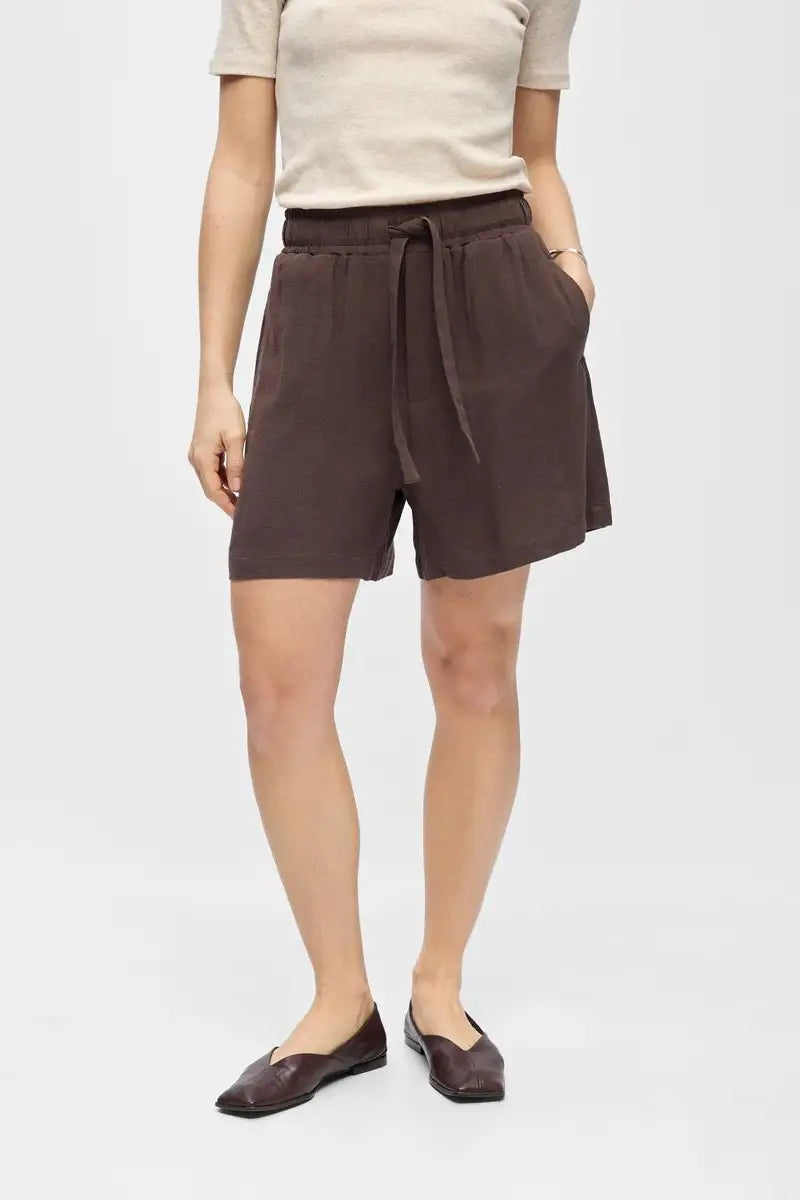 Object Sanne Seal Brown Shorts - The Mercantile London