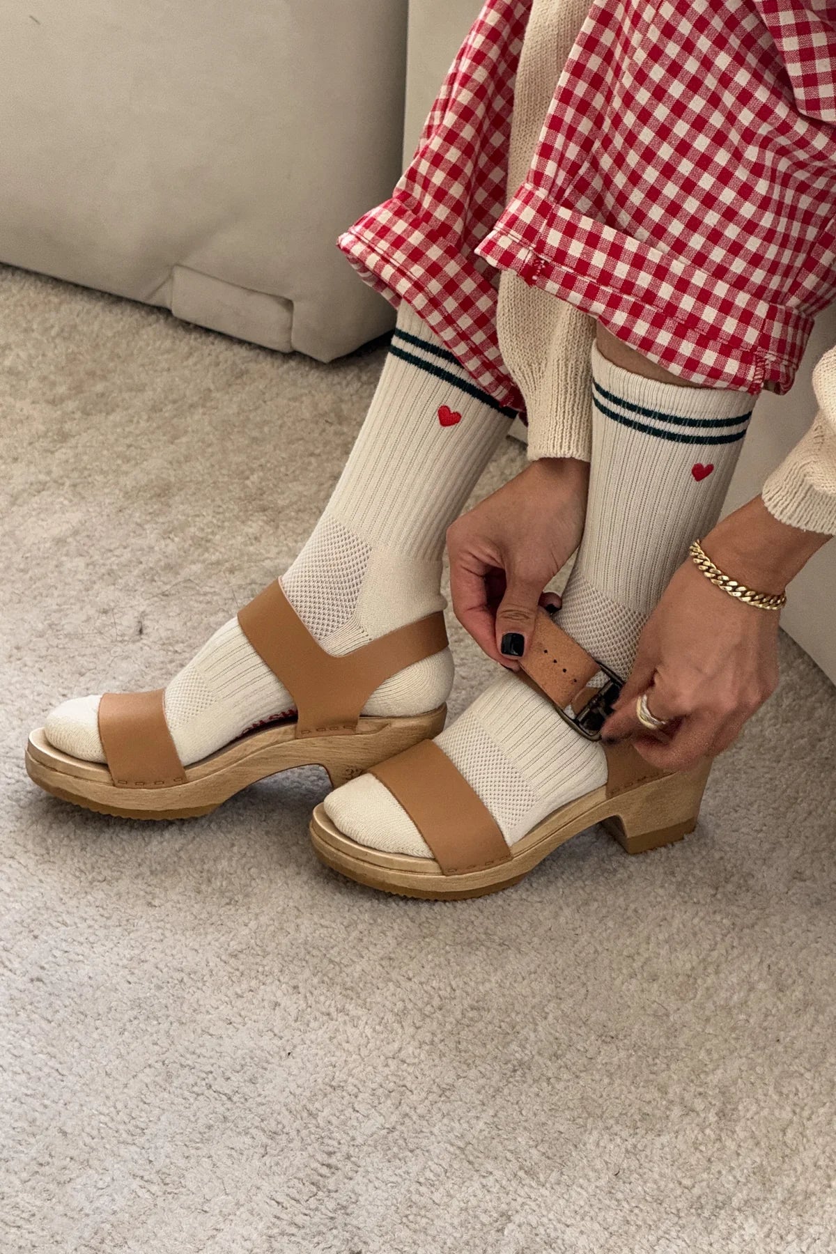Le Bon Shoppe Embroidered Parchment Boyfriend Socks