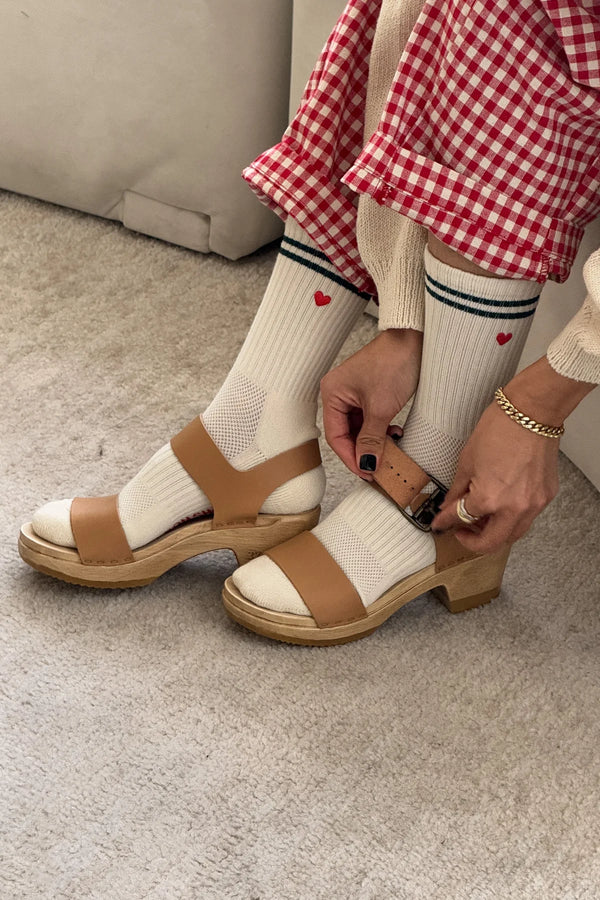Le Bon Shoppe Embroidered Parchment Boyfriend Socks - The Mercantile London