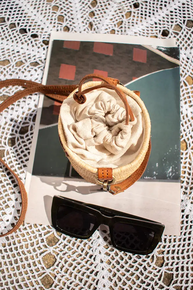 Mikwi Raffia Basket Crossbody Bag