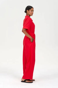 Komodo Amarie Coral Tencel Linen Jumpsuit - The Mercantile London