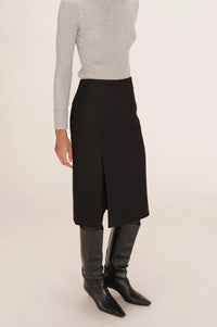 Grace & Mila Tonya Black Wool Pencil Skirt - The Mercantile London