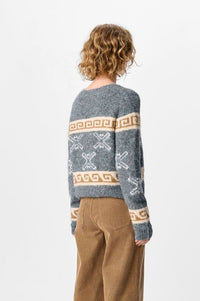 Object Galia Intarsia Knit Cardigan - The Mercantile London